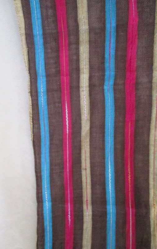 A COLOURFUL STRIPED SHAWL/THROW