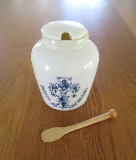 VINTAGE DIJON MUSTARD POT WITH WOODEN SPOON