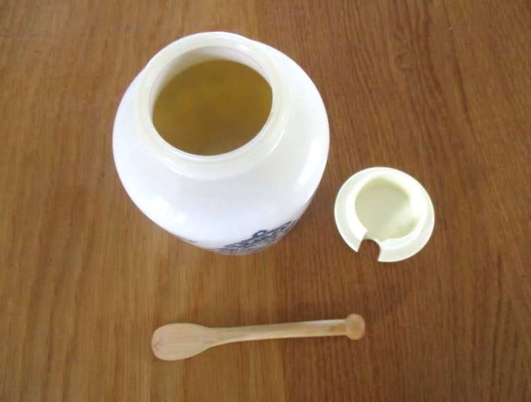 VINTAGE DIJON MUSTARD POT WITH WOODEN SPOON