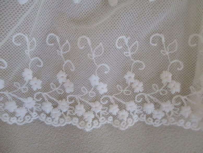 Beautiful double layered old lace embroidered and crocheted shawl to wear or drape