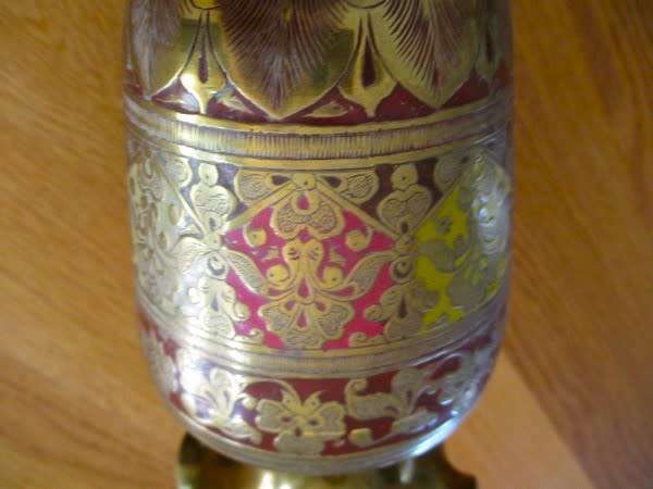 Two large antique solid brass vases - made in India and wonderfully looked after