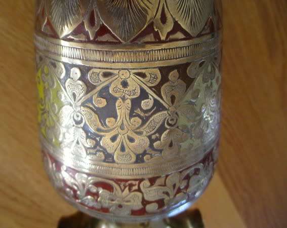Two large antique solid brass vases - made in India and wonderfully looked after