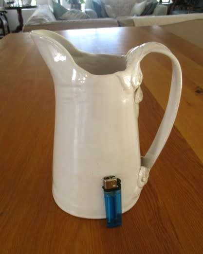 Very large Di Marshall Wonki Ware jug with raised floral touches