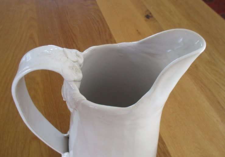 Very large Di Marshall Wonki Ware jug with raised floral touches