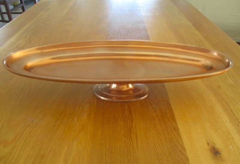 Made in India - a very large vintage footed copper serving platter - great for entertaining