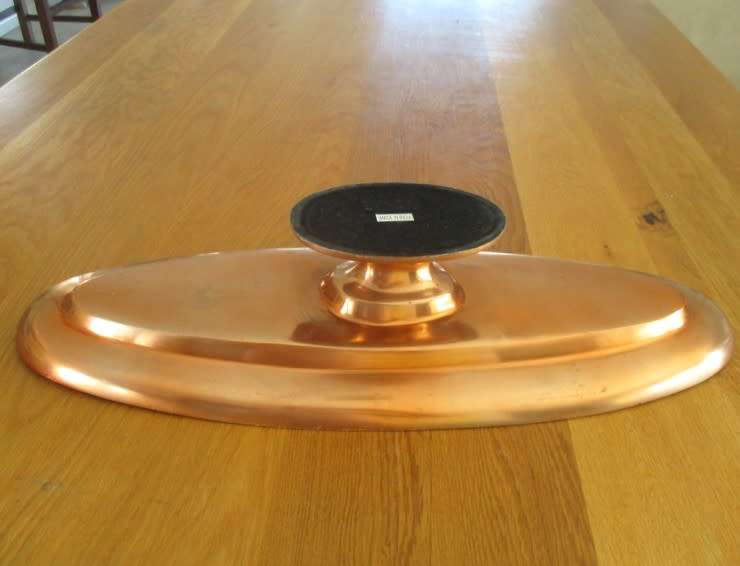 Made in India - a very large vintage footed copper serving platter - great for entertaining