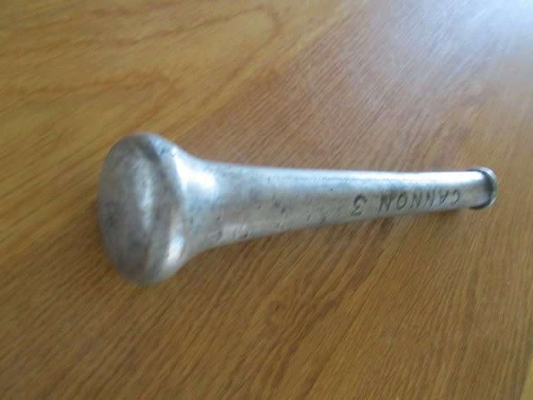 Out of Granny`s Kitchen - heavy, antique 1800`s A. Kenrick & Sons iron mortar with Cannon 3 Pestle