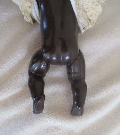 Small antique French 1930`s Societe Nobel Francaise black doll