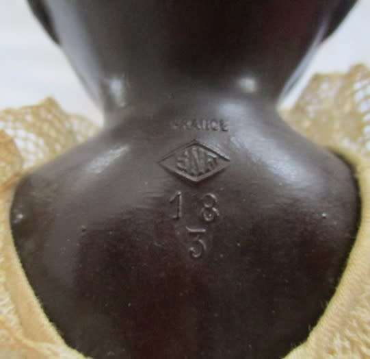 Small antique French 1930`s Societe Nobel Francaise black doll