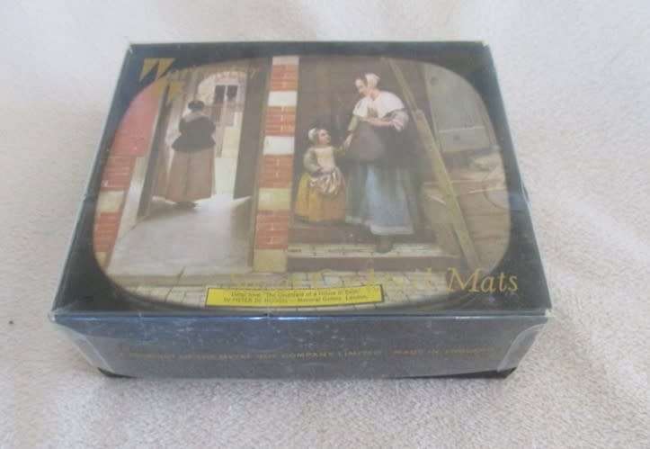 Six quality Worcester ware Savoy Cocktail Mats/Coasters depicting paintings by Dutch Masters