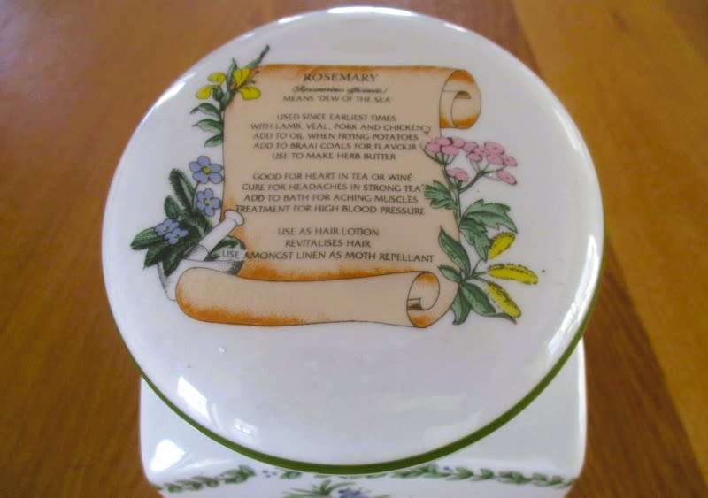 Ultra rare!  Large Wiesenthal Porzellan, Germany lidded tea caddy - Herb garden no. 46418