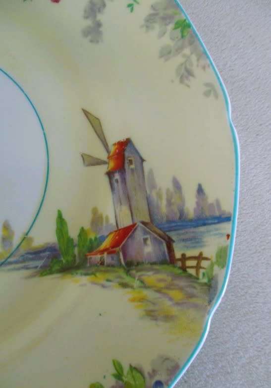 Circa 1936 t0 1954 Vintage Grindley, England art deco plate - Old Mill