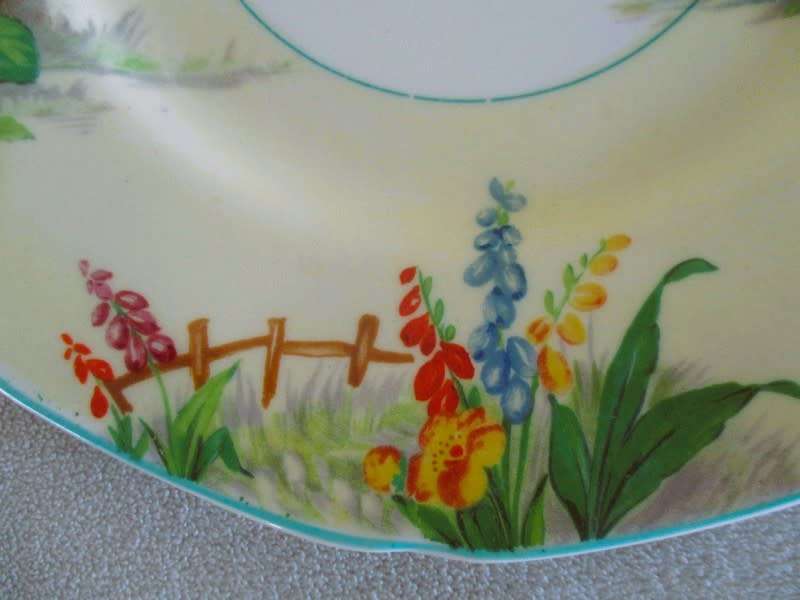 Circa 1936 t0 1954 Vintage Grindley, England art deco plate - Old Mill
