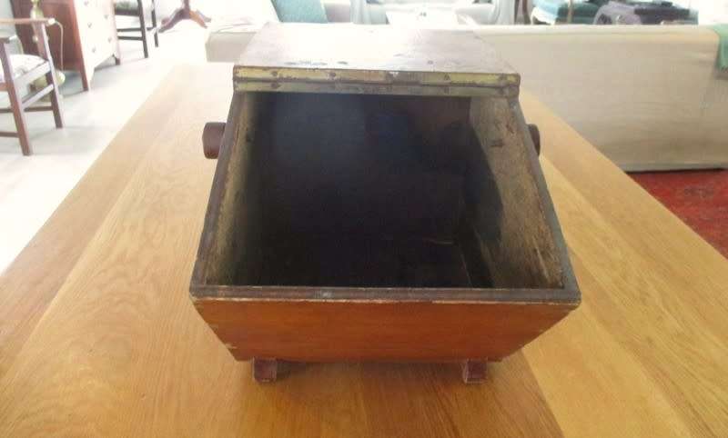 For Roxanna1 only - Large antique wooden coal scuttle/storage box