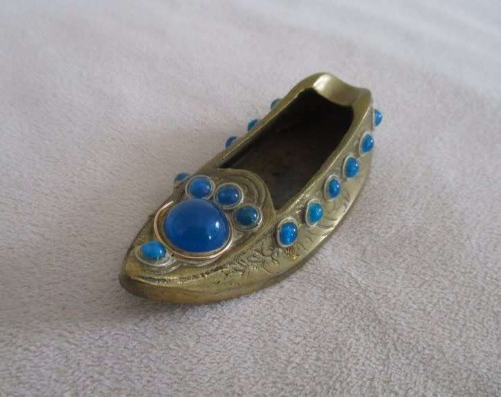 Very decorative vintage Indian brass shoe