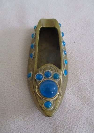 Very decorative vintage Indian brass shoe