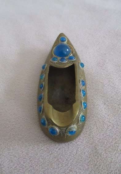 Very decorative vintage Indian brass shoe