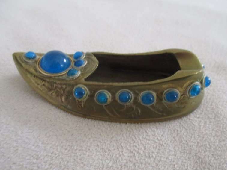 Very decorative vintage Indian brass shoe