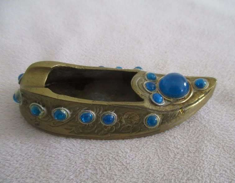 Very decorative vintage Indian brass shoe
