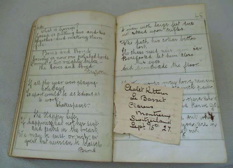 MAJOR NOSTALGIA large antique autograph album (entries from 1914 to 1919) + Bonus of 2 old diaries