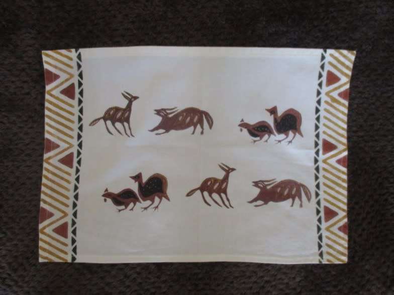 A pretty African themed tray cloth