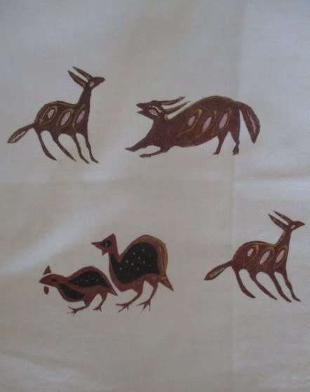 A pretty African themed tray cloth