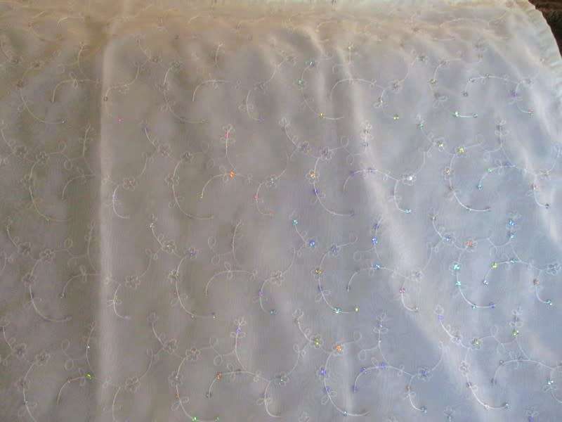 A  gorgeous large lined gossamer embroidered and sequined cloth - really beautiful