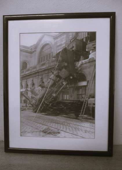 For Railway enthusiasts - Framed photo print of the Montparnasse derailment of 1895
