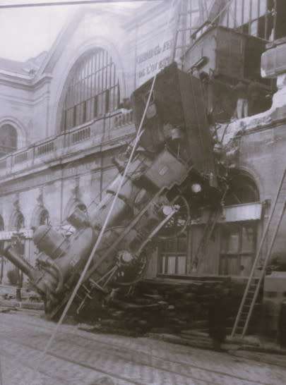 For Railway enthusiasts - Framed photo print of the Montparnasse derailment of 1895