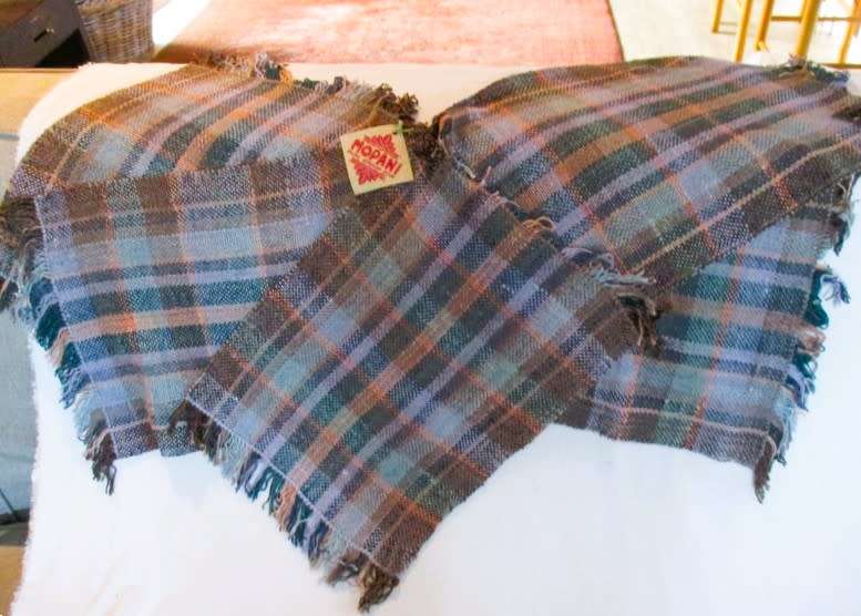 Very rare!!  Six Mopani Pure African silk mats spun from the cocoons of wild Mopane Silk moths
