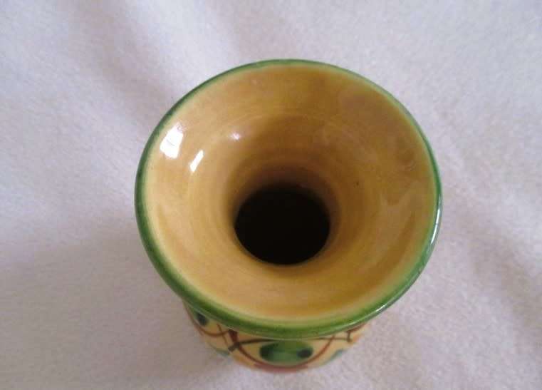 Pretty vintage hand painted Rdo de Ronda, Spain vase and display plate