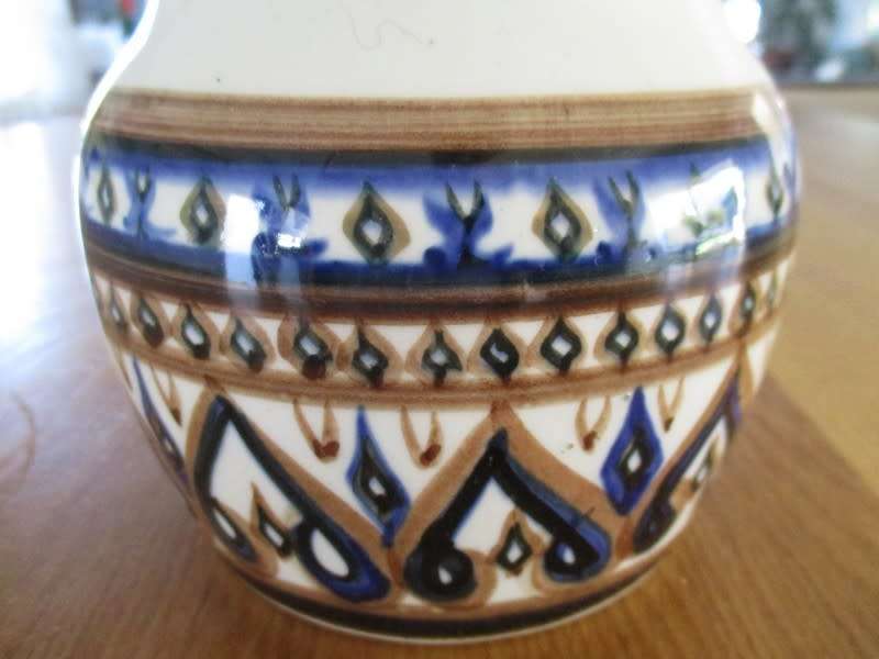 Large vintage hand painted vase - signed