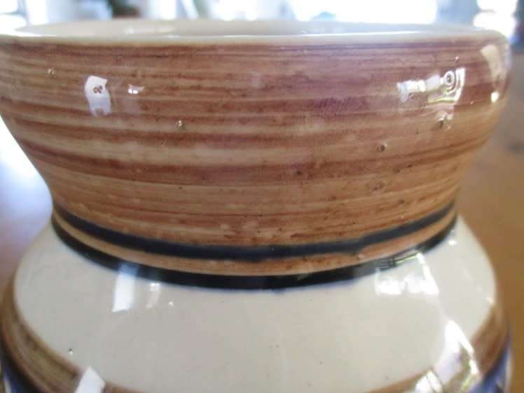 Large vintage hand painted vase - signed