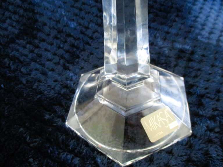 A pair of Mikasa, Austria glass candlesticks in excellent condition