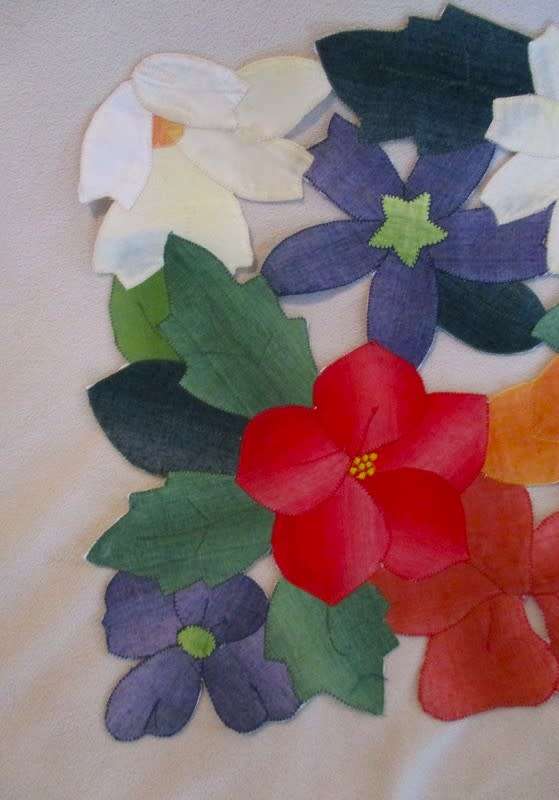 Set 3 - set of three unique hand crafted `cut out` cloths with floral and sunflower designs