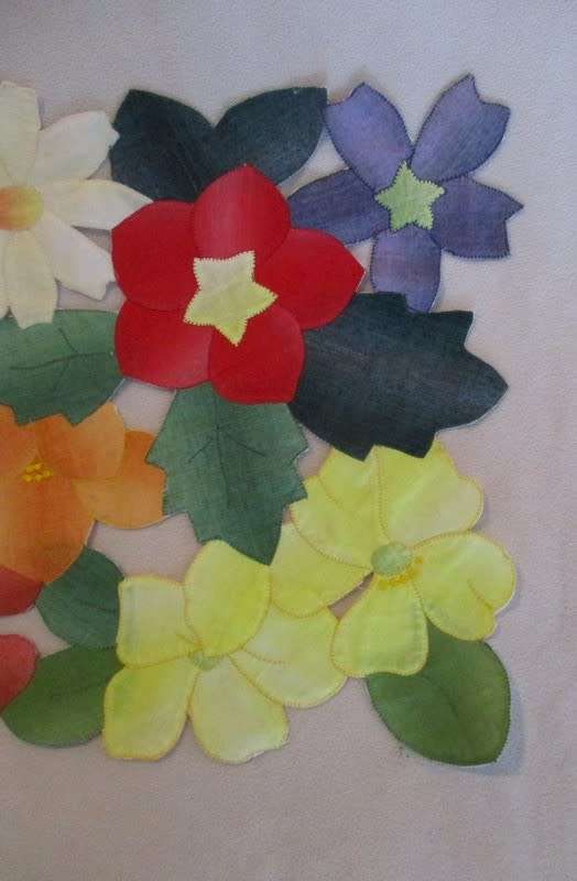 Set 3 - set of three unique hand crafted `cut out` cloths with floral and sunflower designs