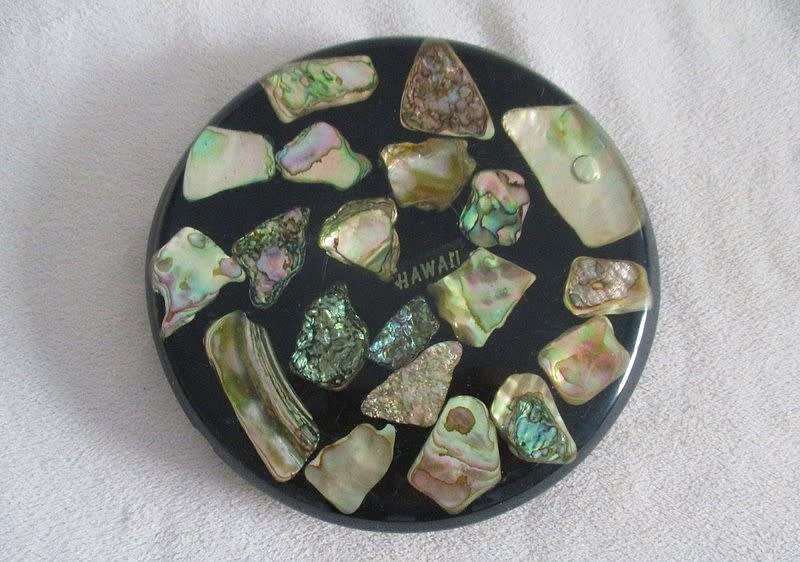 Unique trivet from Hawaii - handmade with Abalone shells taken by divers from the ocean