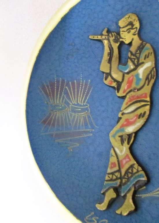 Two vintage 1960's Dayagi Brass and enamel wall plaques made in Israel