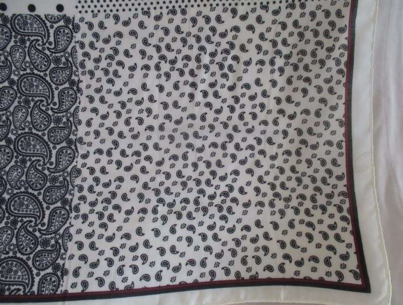 Unusual, large Desray Boutique shawl/scarf with paisley and dots design