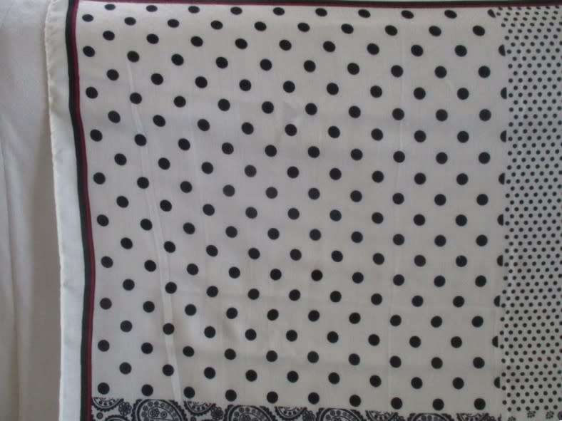 Unusual, large Desray Boutique shawl/scarf with paisley and dots design
