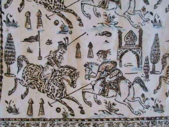 Rare!! Vintage hand blocked natural dyed  Ghalamkar cloth