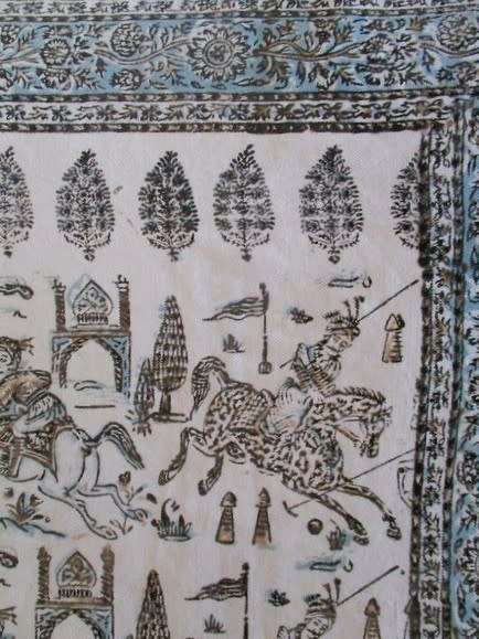 Rare!! Vintage hand blocked natural dyed  Ghalamkar cloth