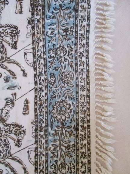 Rare!! Vintage hand blocked natural dyed  Ghalamkar cloth