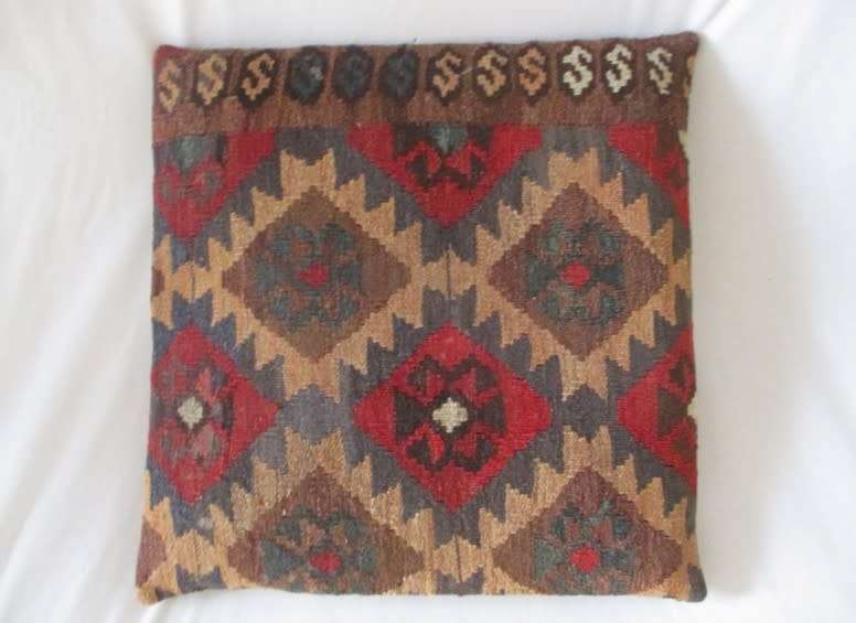 A large vintage hand knotted Afghan Kilim/Kelim cushion