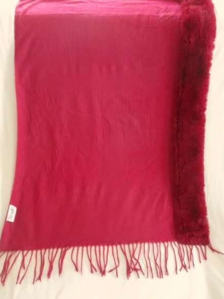 A really beautiful, unique "Semi Wild" cloak/shawl with bunny soft artificial fur trim