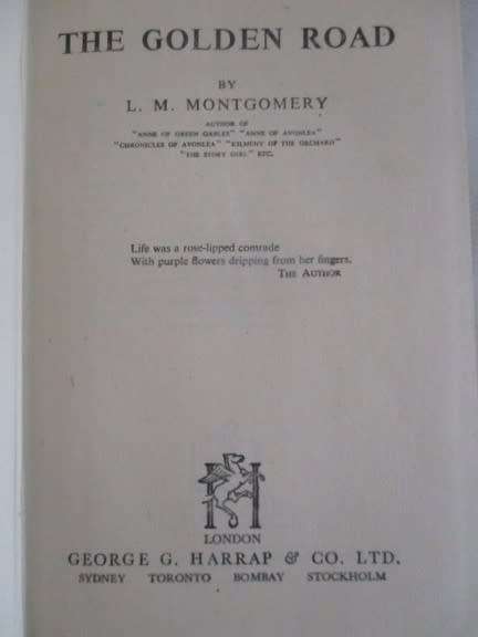 1946 - The Golden Road - LM Montgomery (author of Anne of Green Gables)