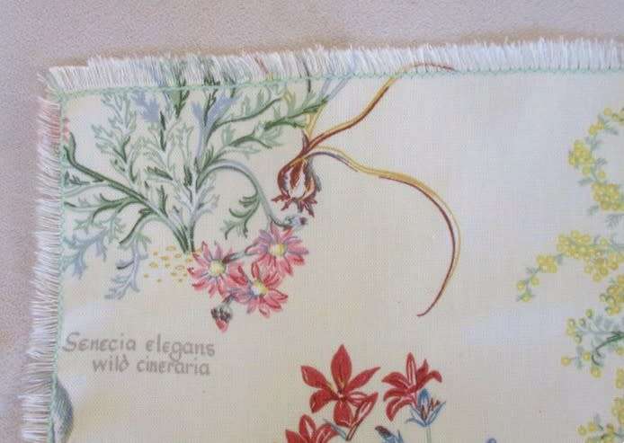 A pretty tray cloth with fynbos design
