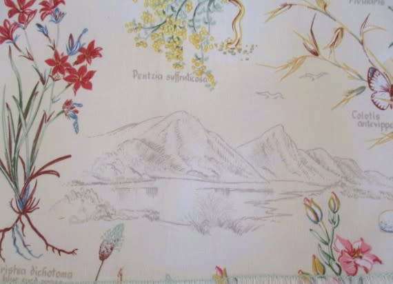 A pretty tray cloth with fynbos design