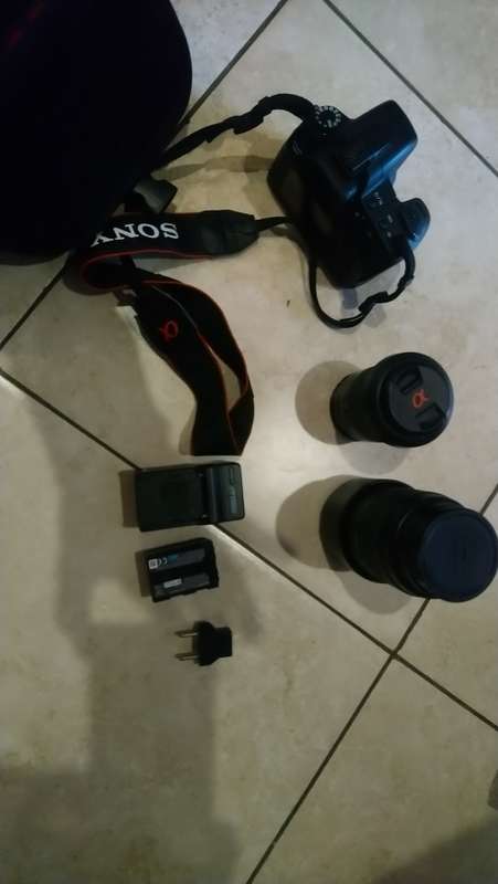Sony a200 dSLR Camera with two lenses plus extras