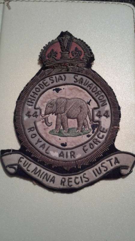44 Rhodesian Squadron royal airforce cloth badge
